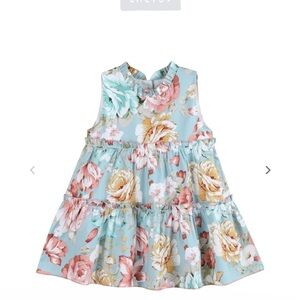 Lil Cactus Floral Sleeveless Tiered Ruffle Dress. Girl’s Sz-6